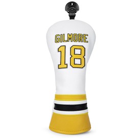 Golf Club Headcover 3 Wood Headcover Advanced Embroidery Gilmore Premium Leather Driver Fairway(FW) Wood Hybrid(UT) with Number Tags, Driver Fairway Wood Hybrid Cover (for Fairway(1pcs))