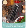 JULY HOME 2 Pack Gravity Electric Salt & Pepper Grinder
