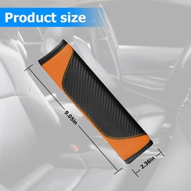AUCELI 2PCS Car Seat Belt Cover, Carbon Fiber Seatbelt Shoulder Strap Covers, Breathable Leather Soft Harness Pad Protect Your Neck and Shoulder Compatible with Cars