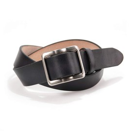 Vermani Stepless Tochigi Leather Belt with Graduated Color Buckle, Black