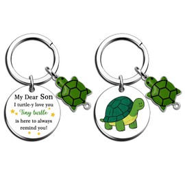 Son Gift from Mom Best Birthday Gifts for Son Funny Turtle Sons Keychain from Mom Dad Gifts for Sons Adult Emotional Motivational Turtle Keychain Graduation Gift for Teen Boys