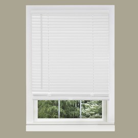 Cordless Light Filtering Mini Blind - 39 Inch Width, 64 Inch Length, 1" Slat Size - Pearl White - Cordless GII Morningstar Horizontal Windows Blinds for Interior by Achim Home Decor