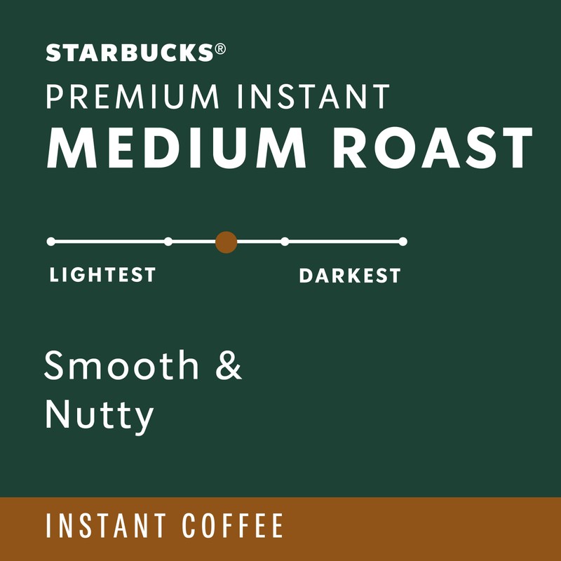 Starbucks Premium Instant Coffee, Medium Roast Coffee, Arabica Beans, 3.17