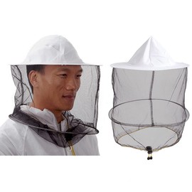 ZffXH 2/6 Pieces Round Beekeeper Hat with Veil Net Mosquito Net Cap with Net, White