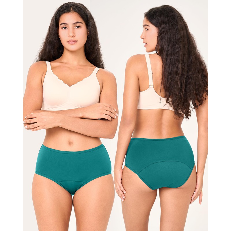 BAMBOO COOL Womens Period Underwear Heavy Flow Absorbent Panties High