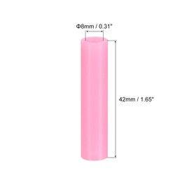 uxcell 10pcs Silicone Straw Tips, Metal Straw Covers, Soft Reusable Straws Tips Fit for 8mm/0.31" OD Stainless Steel Straws (Pink, 42mm Long）