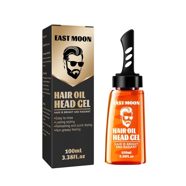 2 in 1 Hair Wax Gel with Comb Hair Oil Head Gel Hair Setting Gel with Dip Comb Long-Lasting Fluffy Fast Build Strong Hold Men Hair Styling Gel with Comb 100ml