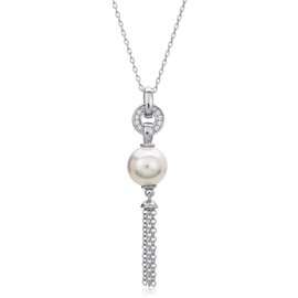 Monteverdi 1VNAMONJ-NL-0091 Women's Necklace Pearl Pendant 45 cm 925 Sterling Silver Rhodium-Plated, Sterling Silver, No Gemstone