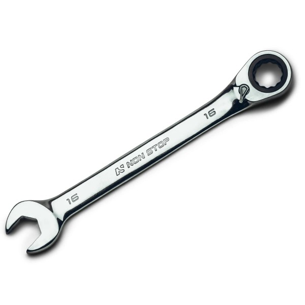 Non Stop Auto Tools 16mm Reversible Ratcheting Wrench Ultrafine 120-Tooth