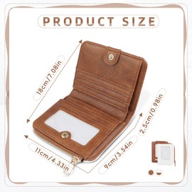 AfitLulu RFID Wallet for Women, Women Wallets with 2 ID Windows and Zipper Coin Pocket, Ladies Purse Short Rhombus Small Ladies Wallets with 7 Card Slots (White)