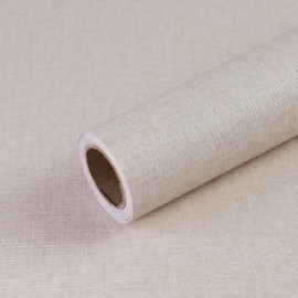 Khaki Grasscloth Peel and Stick Wallpaper 15.7"x118" Modern Textured Contact Paper Faux Linen Removable Self Adhesive Vinyl Wallpaper for Bedroom Kitchen Cabinets