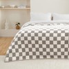 CozeCube Checkered Blanket,Ultra Soft Cozy Grey Checkered Throw Blanket, Warm