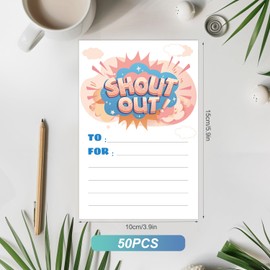 50pcs Shout Out Cards, Fun Shout Out Cards for Employees Recognition Cards Staff Appreciation Cards Employee Recognition Cards for Thanks Giving Day Staff Teacher Reward