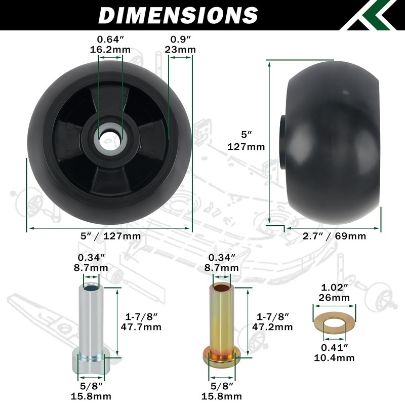 CheeMuii 8 Pack Lawn Mower Deck Gauge Wheels Kit AM125172