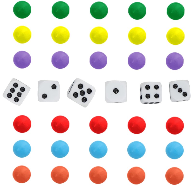 COMSREV 30 Wahoo Board Game Replacement Marbles 5 Each of