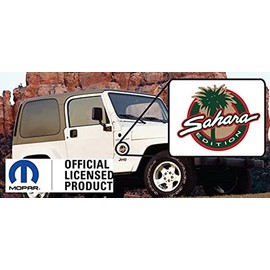 Decal Mods Sahara Round Side Decals Stickers fits Jeep Wrangler Sahara Edition TJ (1997-2002) (Set of 2) FJ4E3