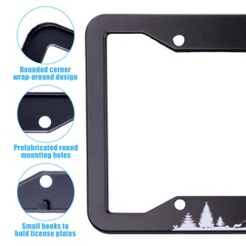 Mountains License Plate Frame 2 Pack Universal US Car Plate Holder Cover Accessories Decor with Screw for Women Man 12.3 x 6.3 Inch