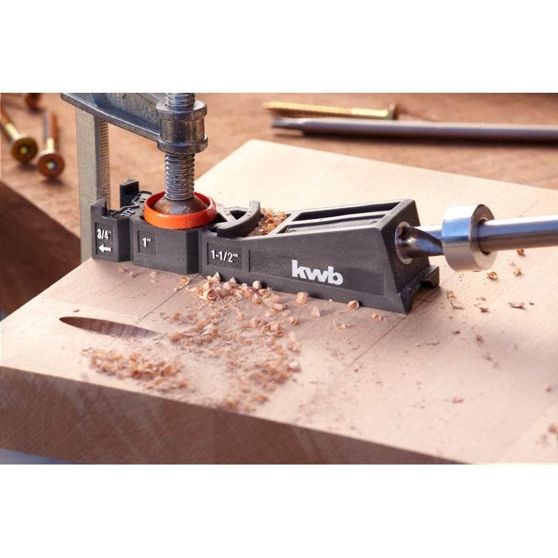 kwb Pocket Hole Drilling Template, Includes Drill, Depth Stop and