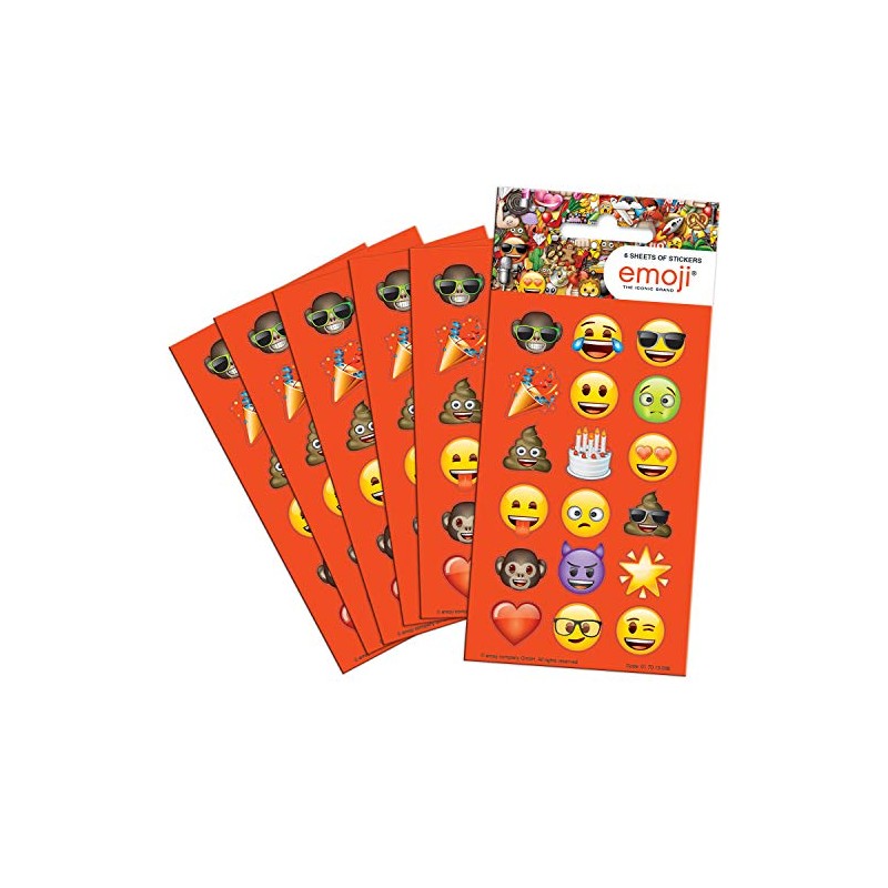 Paper Projects 01.70.15.038 Emoji Party Size Sticker Pack (6 Sheets),