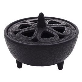 Mini Incense Burner Vintage Cast Iron Wax Melter for Log Burner Zen Incense Holder for Aromatherapy and Mindfulness 8×8×4.5cm/3.1×3.1×1.7inches