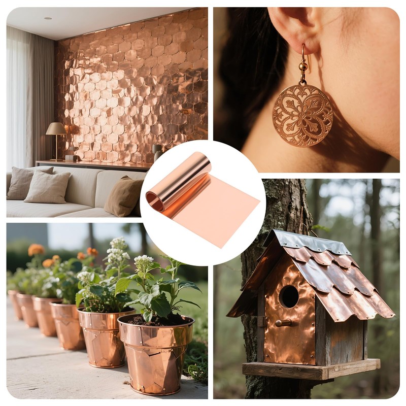 99.99% Pure Copper Foil for Crafts, 0.004''x4''x79''(0.1MM x 0.1M x