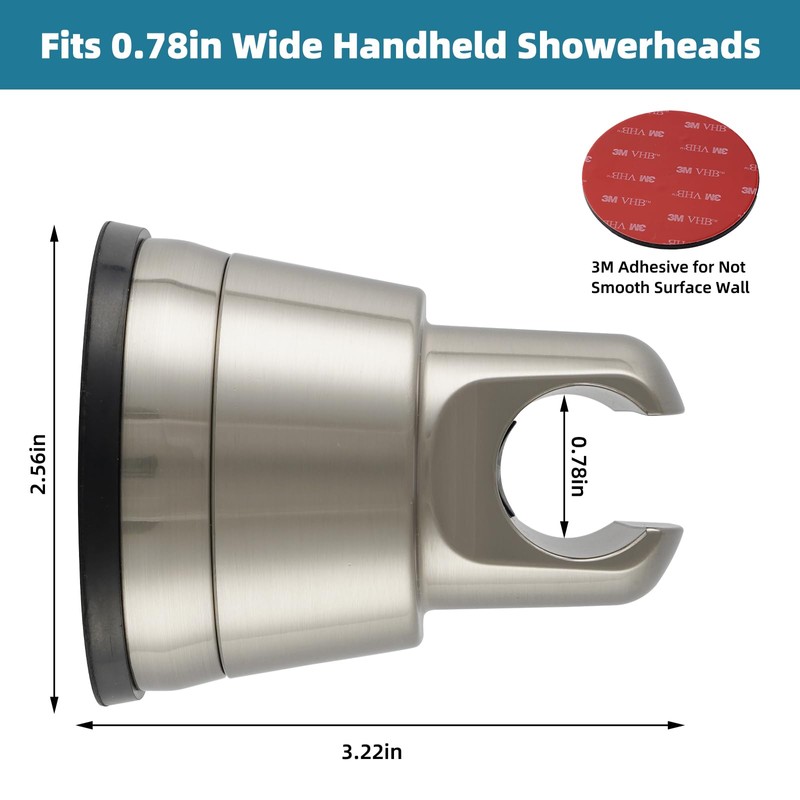 iFealClear Vacuum Suction Cup Shower Head Holder, Removable Handheld Shower