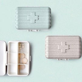 Living Essential Portable Carrier Pill Organizer Case for Vitamins and Pills Pill Case Mint 2ea