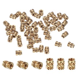 PATIKIL M3 x 5.7 x 4.6 mm Brass Thread Insert, Pack of 20 Metric Knurled Nut Heat Set Insert for Plastic 3D Printing Components