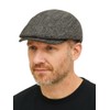 Men's Herringbone Wool Blend Flat Cap, Light Grey, One Size