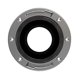 Oatey 43494 3 in. x 4 in. Fast Set Black ABS Closet Flange with Stainless Steel Ring, No Test Cap