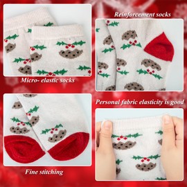 5 Pairs of Women's Wool Socks, Thick Socks for High-Quality Gifts for Women, White/Blue/Black/White/Grey