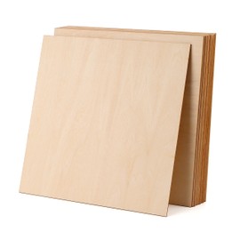 Pack of 10 Basswood, Craft Wooden Panels, Hobby Wood Plywood Board for Laser Projects, DIY Model, Arts and Crafts, Paintings (200 x 200 x 1.5 mm)