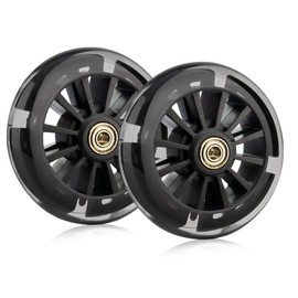 Luminous Scooter Wheels, Pack of 2 120 mm Stunt Scooter Tyres with LED Light Wheels, Mute Replacement Wheels for Scooter Wheels with ABEC-7 Bearings, for Stunt Scooter and Kick Scooter (Black)
