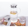 60 Ounces Glass Pitcher with Lid, Hot/Cold Water Jug, Juice
