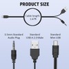 EAGLEGGO USB2.0 Charging Cord to Mini B Male and 3.5mm