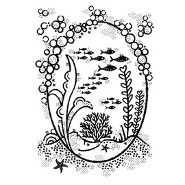 Francoise Collection - Underwater Oval Frame - Clear Stamp Set