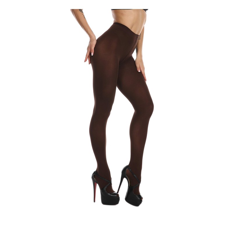 Frola Women's 80 Denier Soft Semi Opaque Solid Color Footed