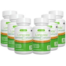 Longvida Curcumin 500 mg, High Dose, 285x Higher Bioavailability than Standard Curcumin, Safe Long-Term Use, Vegan, 180 Capsules