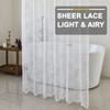 FINECITY White Lace Shower Curtain 72 Inch Length, Rustic Floral