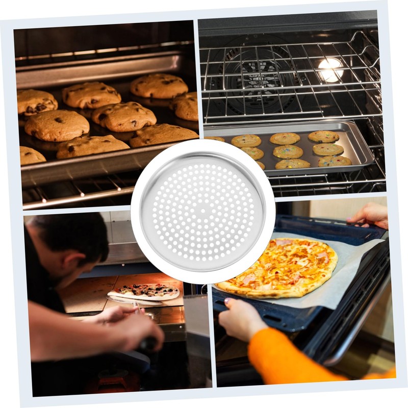 Gatuida Perforated Round Pizza Pan Multi-Function Baking Tray for Crisp
