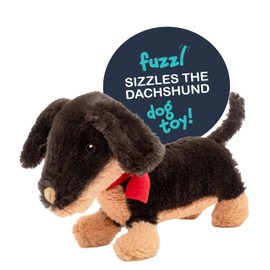 Fuzzl Sizzles the Dachshund Plush Dog Toy and Puppy Toy - Interactive Dog Toys with Squeaker and Durable Stitching for Small and Large Dogs Squeaky Dog Toys