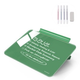 TSJ OFFICE Small Desktop Whiteboard - Glass Dry Erase Board 8 X 6 Inches Tabletop Easel Whiteboard with Stand, Desk Board Buddy for Artist, Teacher and Student