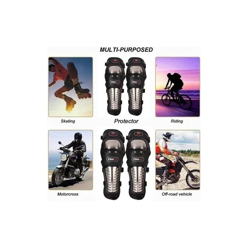 Par De Rodilleras Y Coderas Motociclista Proteccin Metalica