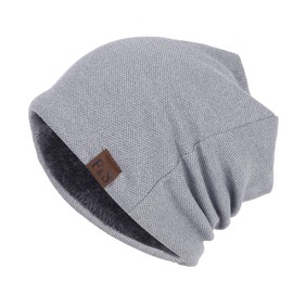 Geyanuo Men's Knit Cap, Autumn/Winter, Solid Color, Fluffy, Warm, Soft, Simple, Stylish, Commuting, Bicycle, Skiing, Unisex, #1 gray
