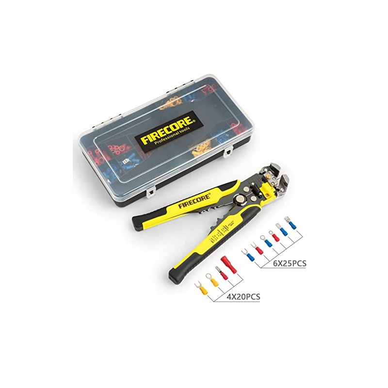 Firecore pelacables automático,Alicate terminales kit con 230 terminales,pelacable Multifuncional para