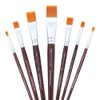Transon Flat Paint Brush Set 7pcs for Acrylic Watercolor Gouache