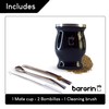 BARGRIN Argentine Matte Black Yerba Set with 2 Stainless Steel