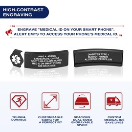 Divoti Custom Engraved Medical Alert ID Bracelet – Dual-Sided Laser Etching, Silicone Wristband, Stainless Steel Security Clasp – Adjustable & Trim-to-Fit – Emergency Medical Info Band - UL CG PBL WH