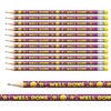 12 Well Done Smiley Face Pencils Colourful Pupil Children Rewards
