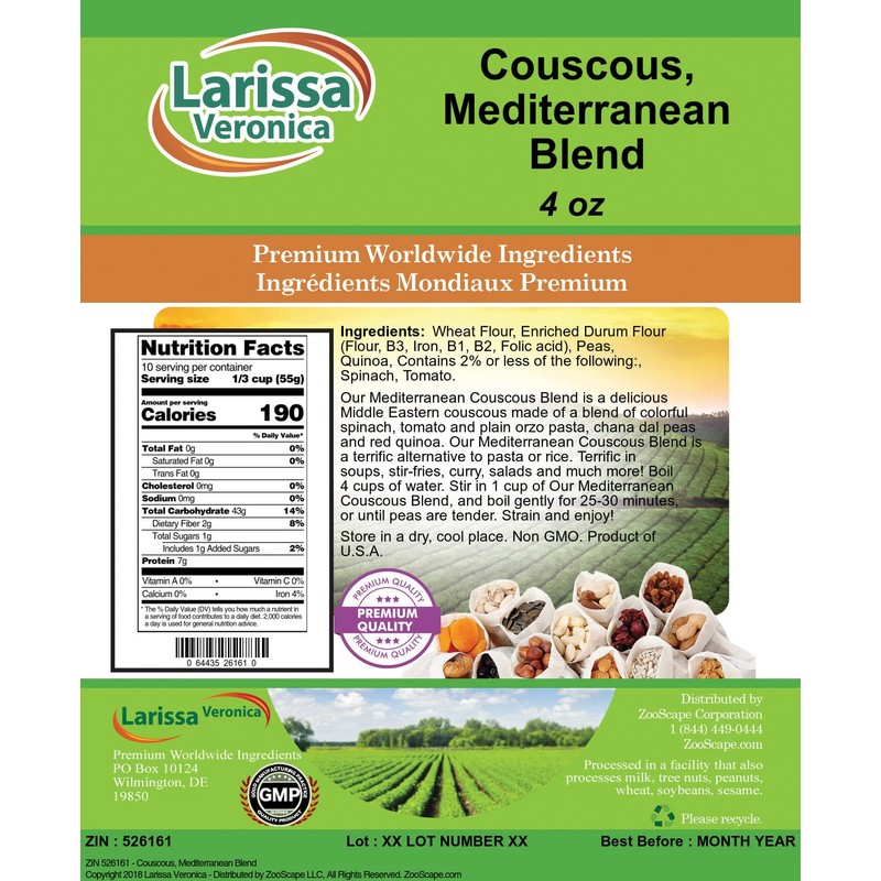 Couscous, Mediterranean Blend (4 oz, ZIN: 526161)